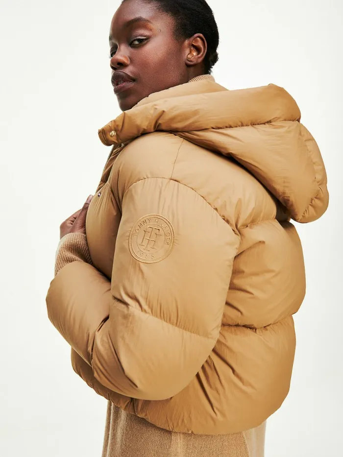 Tommy Hilfiger Down Puffer Jacket Countryside Khaki Womens Coats and Jackets Casaul