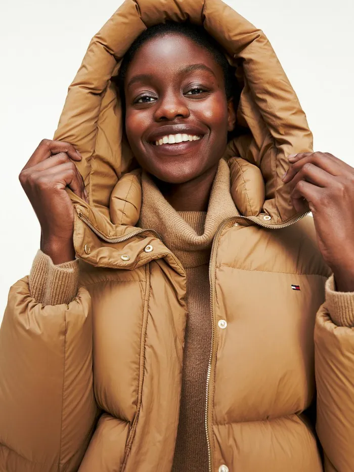 Tommy Hilfiger Down Puffer Jacket Countryside Khaki Womens Coats and Jackets Casaul
