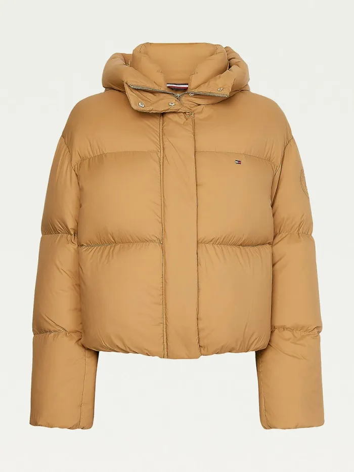 Tommy Hilfiger Down Puffer Jacket Countryside Khaki Womens Coats and Jackets Casaul