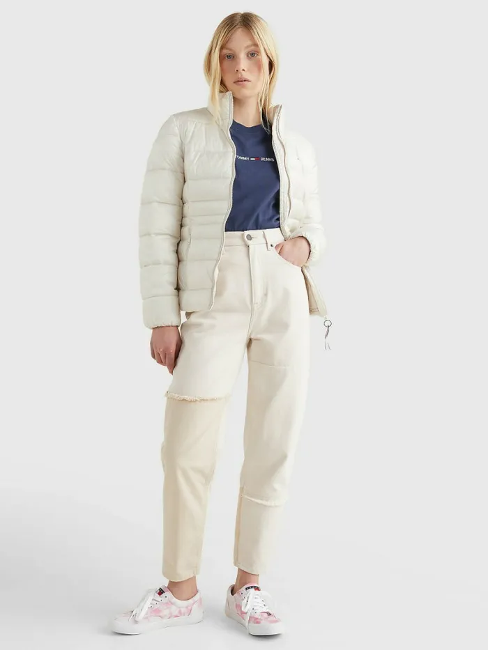 Tommy Hilfiger Down Quilted Jacket Stony Beige Womens Coats and Jackets Sale