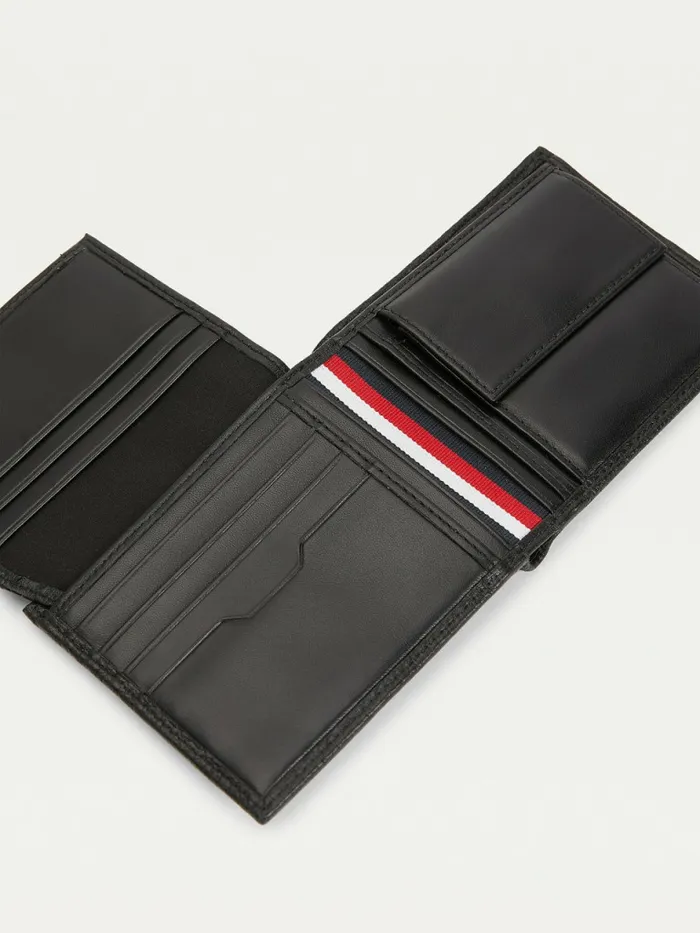 Tommy Hilfiger Downtown Leather Bifold Wallet Black Mens Wallets and Card Holders On Sale