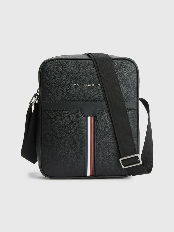 Tommy Hilfiger Downtown Pebble Grain Reporter Bag Black Mens Bags Cheap On Sale Tommy Hilfiger Downtown Pebble Grain Reporter Bag Black Mens Bags Cheap On Sale