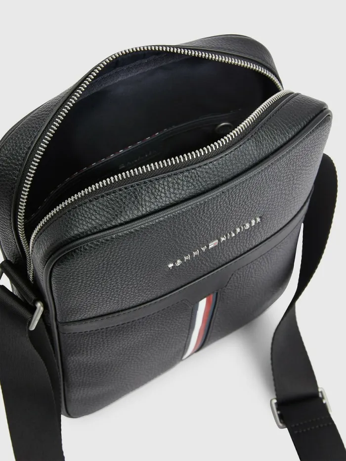 Tommy Hilfiger Downtown Pebble Grain Reporter Bag Black Mens Bags Cheap On Sale