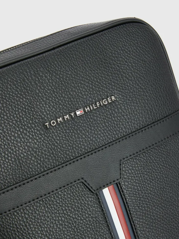 Tommy Hilfiger Downtown Pebble Grain Reporter Bag Black Mens Bags Cheap On Sale