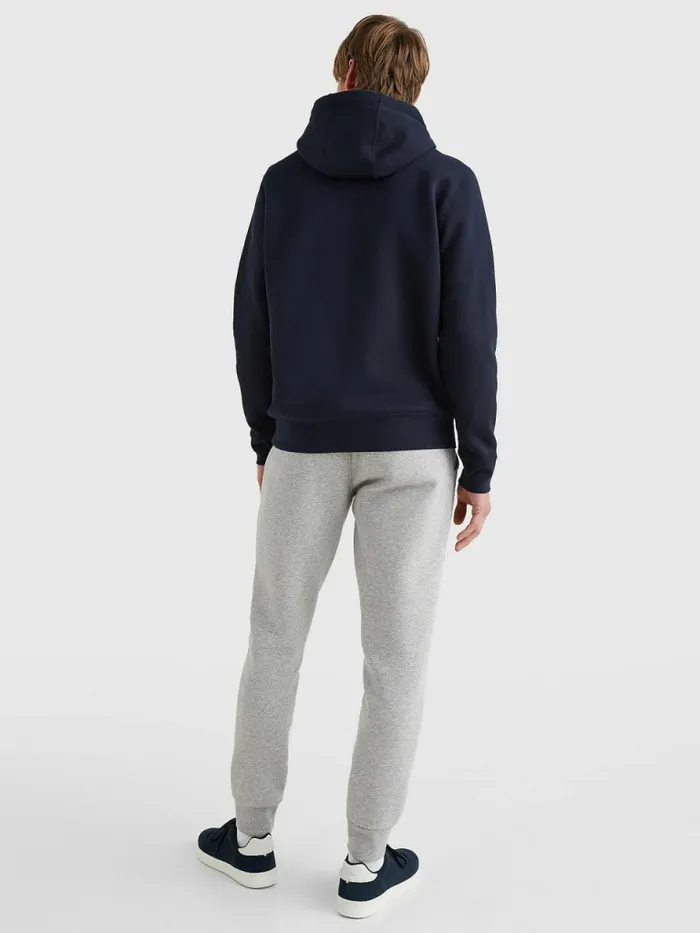 Tommy Hilfiger Drawstring Flag Embroidery Hoody Desert Sky Mens Sweatshirts and Hoodies On Sale