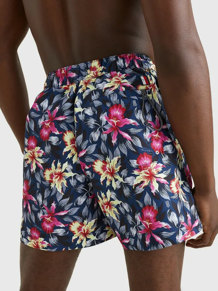 Tommy Hilfiger Drawstring Mid Length Swim Shorts Hil Classic Tropic Vibrant Trip Mens Swimwear Near Me