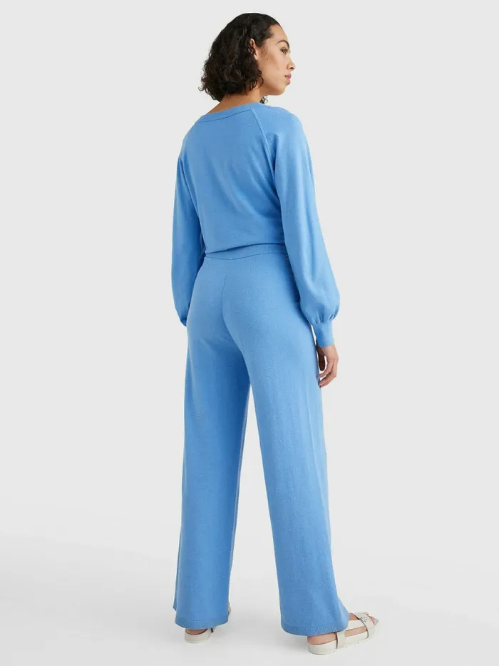 Tommy Hilfiger Drawstring Waist Wide Leg Trousers Hydrangea Blue Womens CoOrds