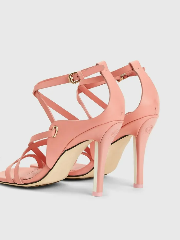 Tommy Hilfiger Elevated Crest Heeled Sandals Cabbage Rose Womens Sandals Sale