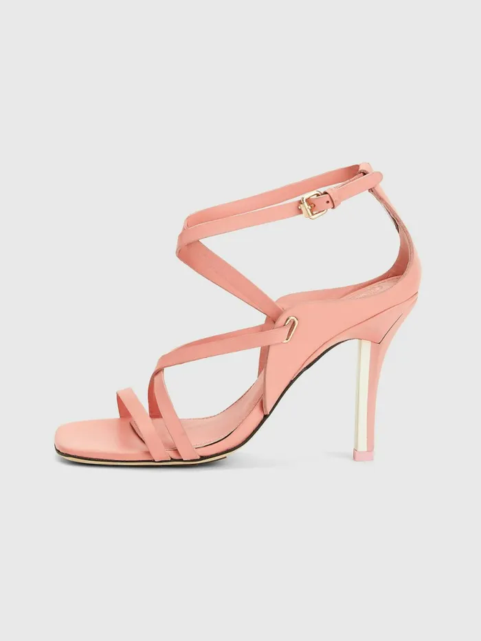 Tommy Hilfiger Elevated Crest Heeled Sandals Cabbage Rose Womens Sandals Sale