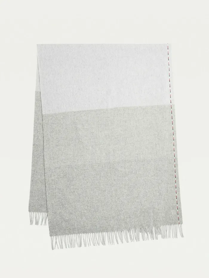Tommy Hilfiger Elevated Gradient Wool Scarf Grey Gradient Womens Hats and Scarves Gift for Friend Tommy Hilfiger Elevated Gradient Wool Scarf Grey Gradient Womens Hats and Scarves Gift for Friend