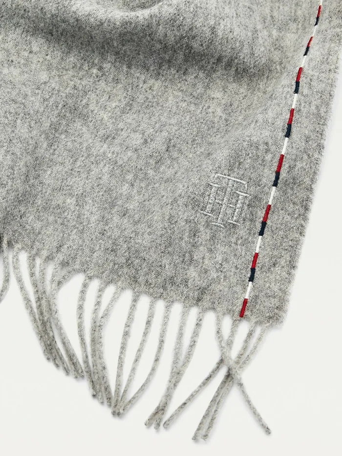 Tommy Hilfiger Elevated Gradient Wool Scarf Grey Gradient Womens Hats and Scarves Gift for Friend