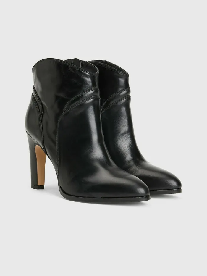 Tommy Hilfiger Elevated High Heel Leather Ankle Boots Black Womens Boots Gift for Friend Tommy Hilfiger Elevated High Heel Leather Ankle Boots Black Womens Boots Gift for Friend
