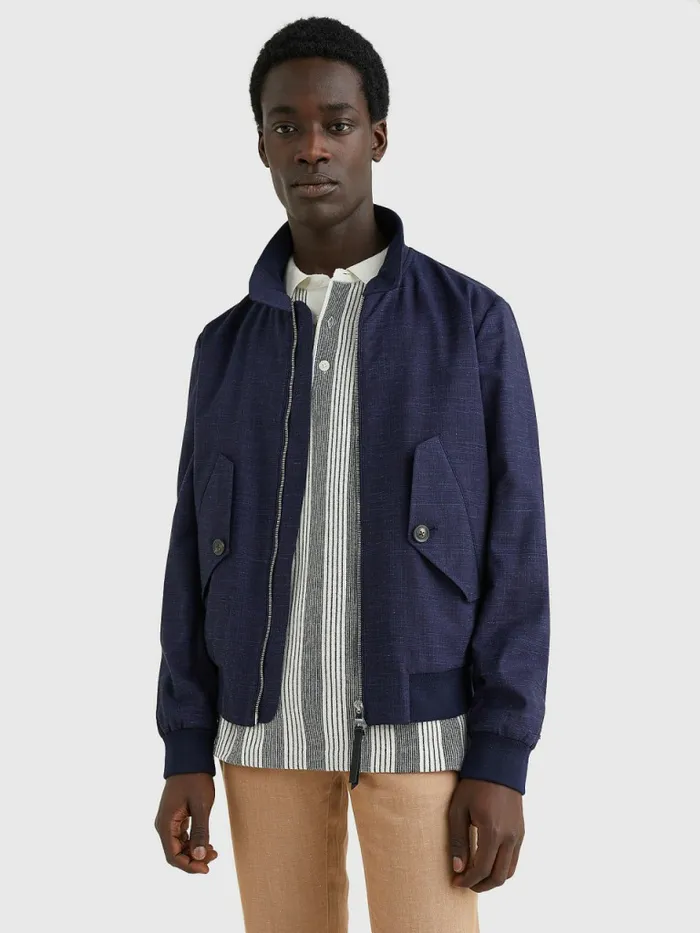 Tommy Hilfiger Elevated Wool Blend Bomber Twilight Indigo Mens Coats and Jackets Sale Tommy Hilfiger Elevated Wool Blend Bomber Twilight Indigo Mens Coats and Jackets Sale