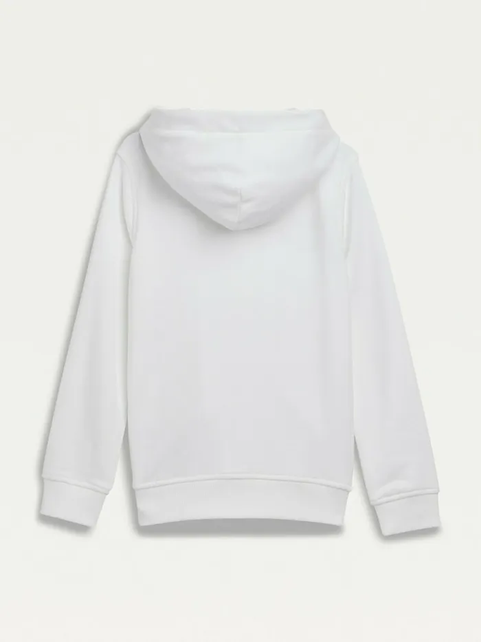 Tommy Hilfiger Embossed Logo ZipThru Hoody White Boys Sweatshirts and Hoodies Casaul