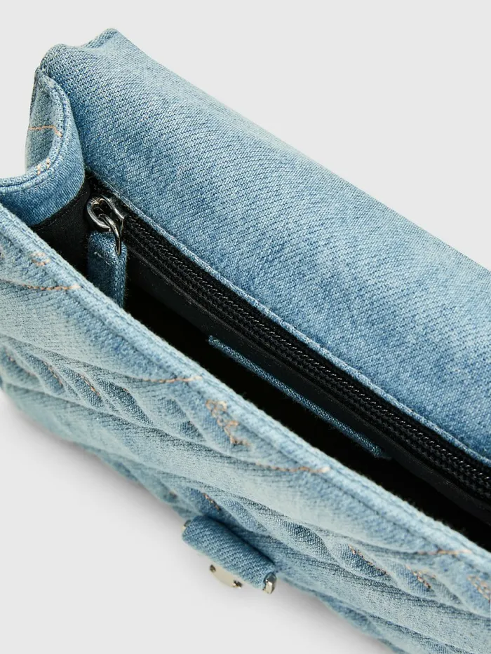 Tommy Hilfiger Embroidery Logo Denim Bag Blue Crush Womens Bags Fashion