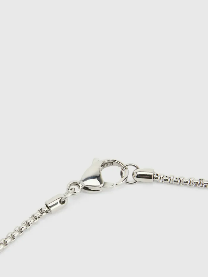 Tommy Hilfiger Engraved Stainless Steel Chain Necklace Silver Mens Jewellery and Cufflinks