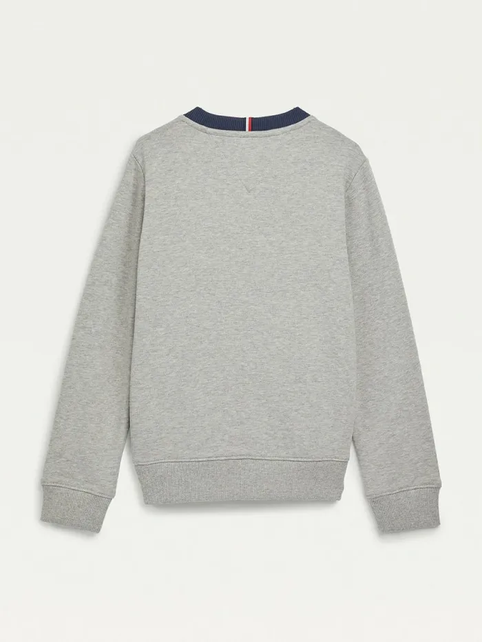 Tommy Hilfiger Essential ColourBlocked Organic Cotton Sweatshirt Light Grey Heather Boys Sweatshirts and Hoodies Online
