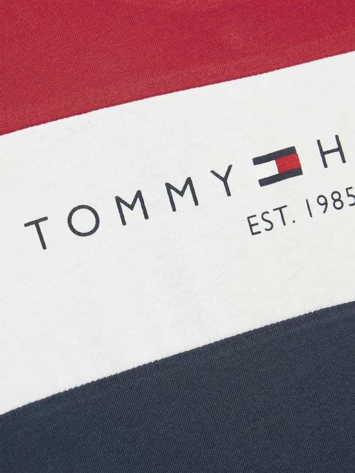 Tommy Hilfiger Essential ColourBlocked Organic Cotton TShirt Twilight NavyTwilight Navy Boys TShirts and Polos On Sale