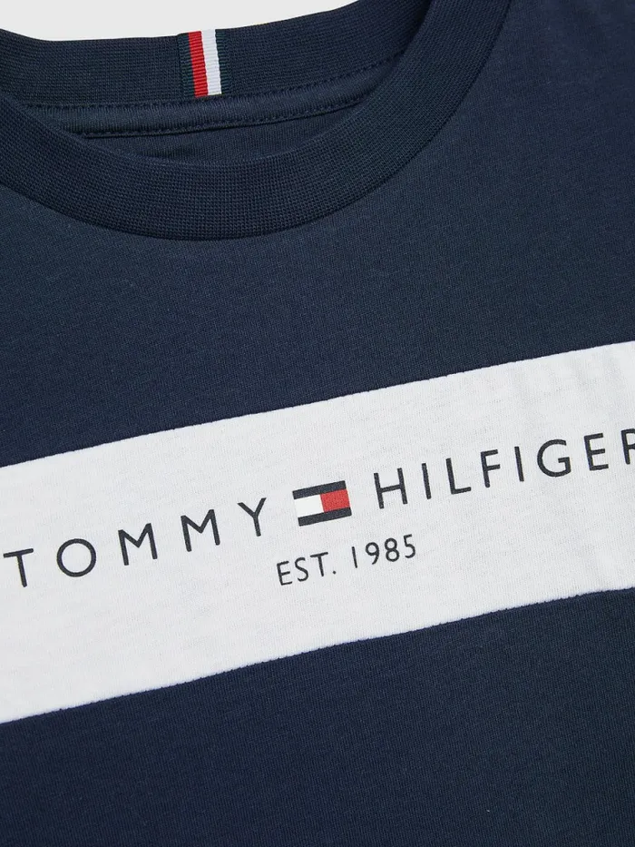 Tommy Hilfiger Essential ColourBlocked TShirt Twilight Navy Boys TShirts and Polos Cheap On Sale