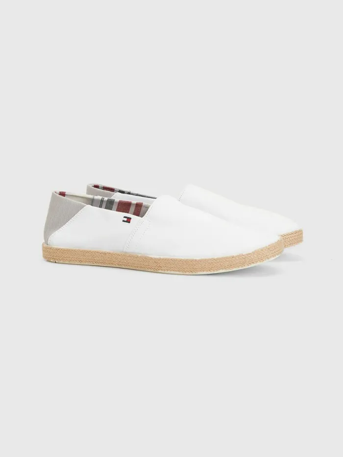 Tommy Hilfiger Essential Contrast Panel Espadrilles White Mens Boots Popular