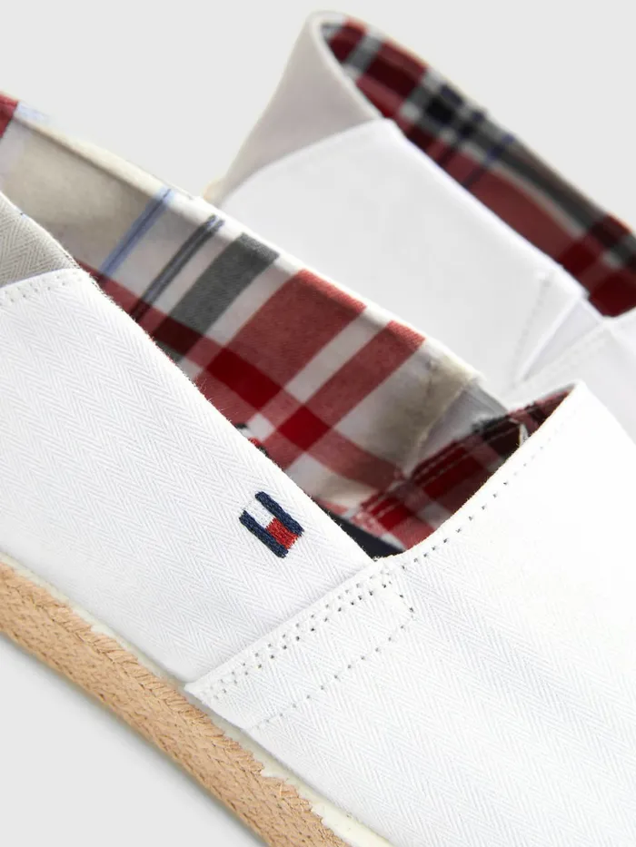 Tommy Hilfiger Essential Contrast Panel Espadrilles White Mens Boots Popular