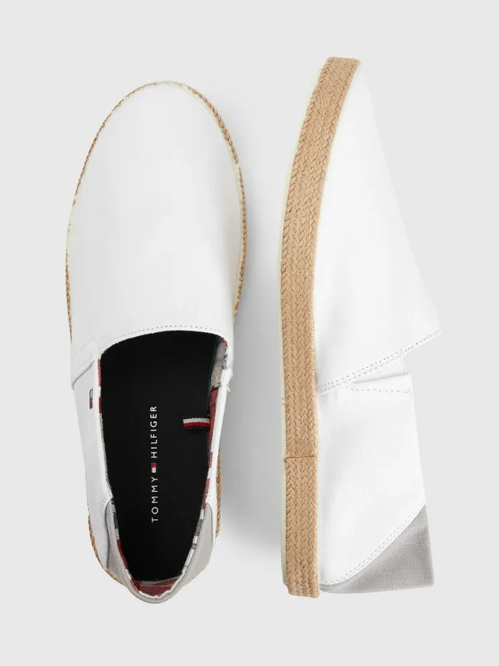 Tommy Hilfiger Essential Contrast Panel Espadrilles White Mens Boots Popular
