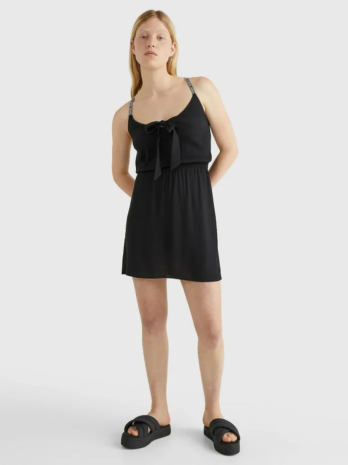 Tommy Hilfiger Essential Fit And Flare Dress Black Womens Dresses and Jumpsuits Online