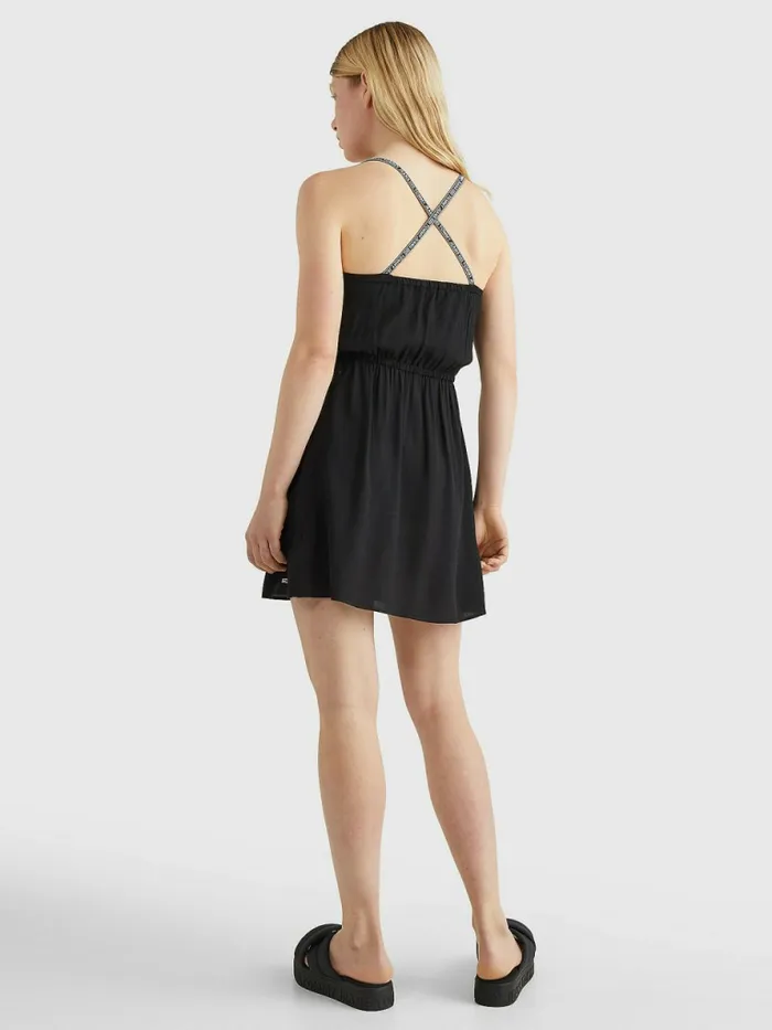 Tommy Hilfiger Essential Fit And Flare Dress Black Womens Dresses and Jumpsuits Online