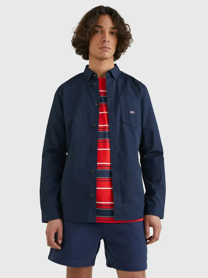 Tommy Hilfiger Essential Flag Patch Organic Cotton Shirt Twilight Navy Mens Shirts Near Me Tommy Hilfiger Essential Flag Patch Organic Cotton Shirt Twilight Navy Mens Shirts Near Me
