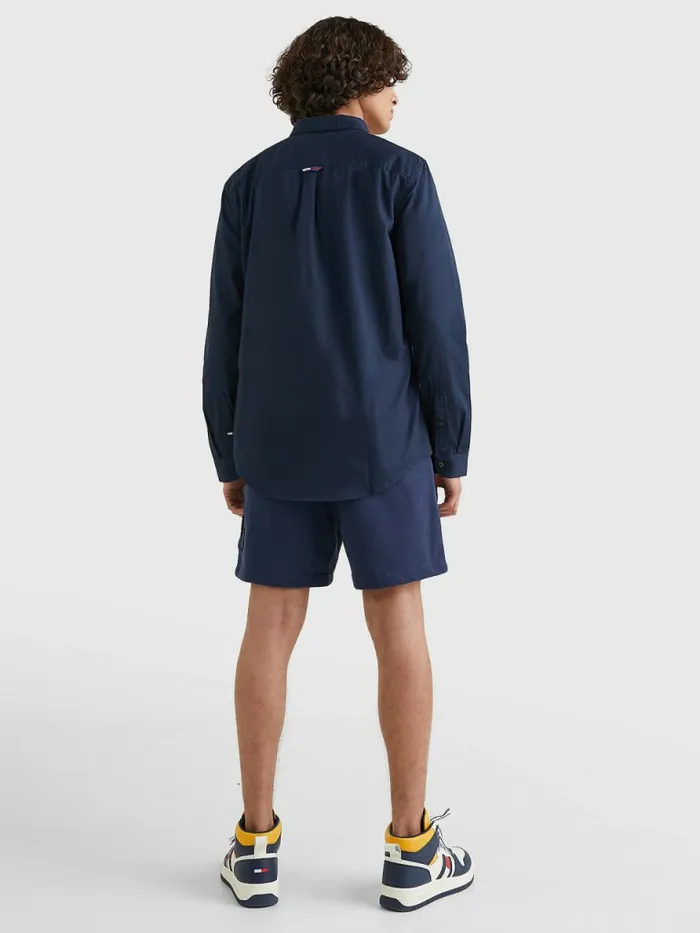Tommy Hilfiger Essential Flag Patch Organic Cotton Shirt Twilight Navy Mens Shirts Near Me