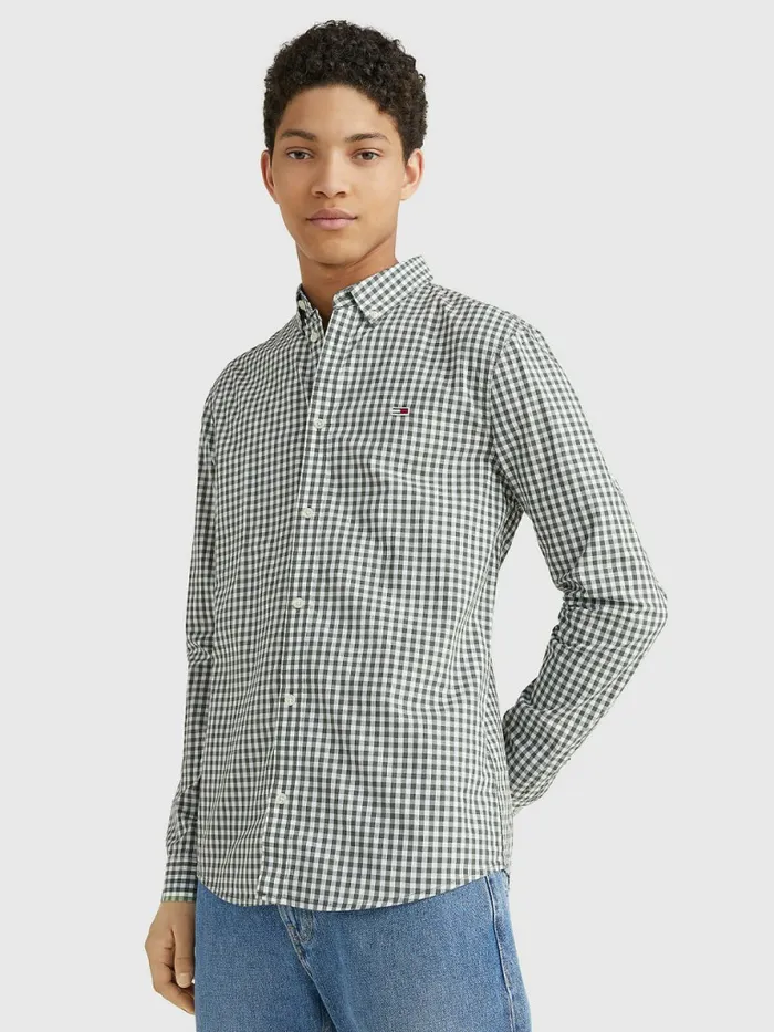Tommy Hilfiger Essential Gingham Check Shirt Avalon GreenWhite Check Mens Shirts Gift for Friend Tommy Hilfiger Essential Gingham Check Shirt Avalon GreenWhite Check Mens Shirts Gift for Friend
