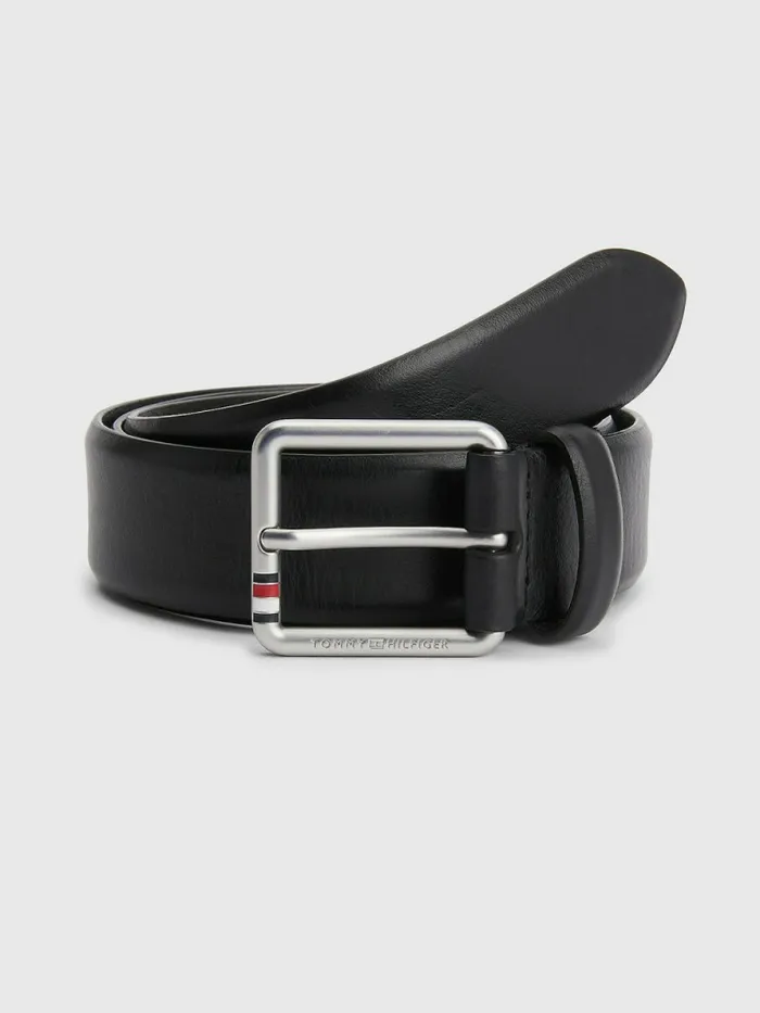 Tommy Hilfiger Essential Leather Belt Black Mens Belts Cheap On Sale