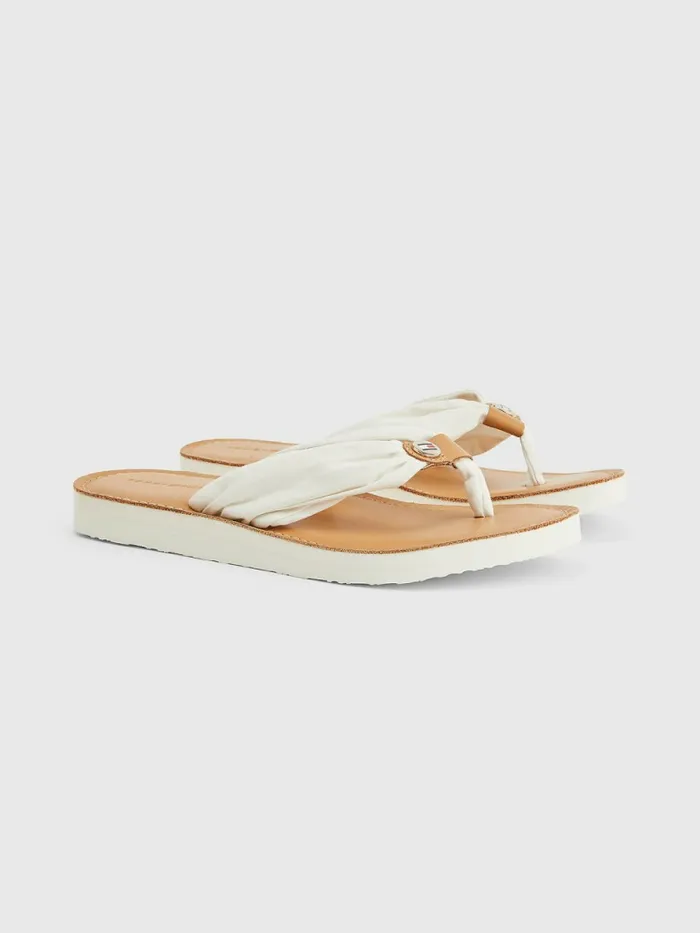 Tommy Hilfiger Essential Leather Footbed FlipFlops Ivory Womens Flat Shoes Cheap On Sale Tommy Hilfiger Essential Leather Footbed FlipFlops Ivory Womens Flat Shoes Cheap On Sale