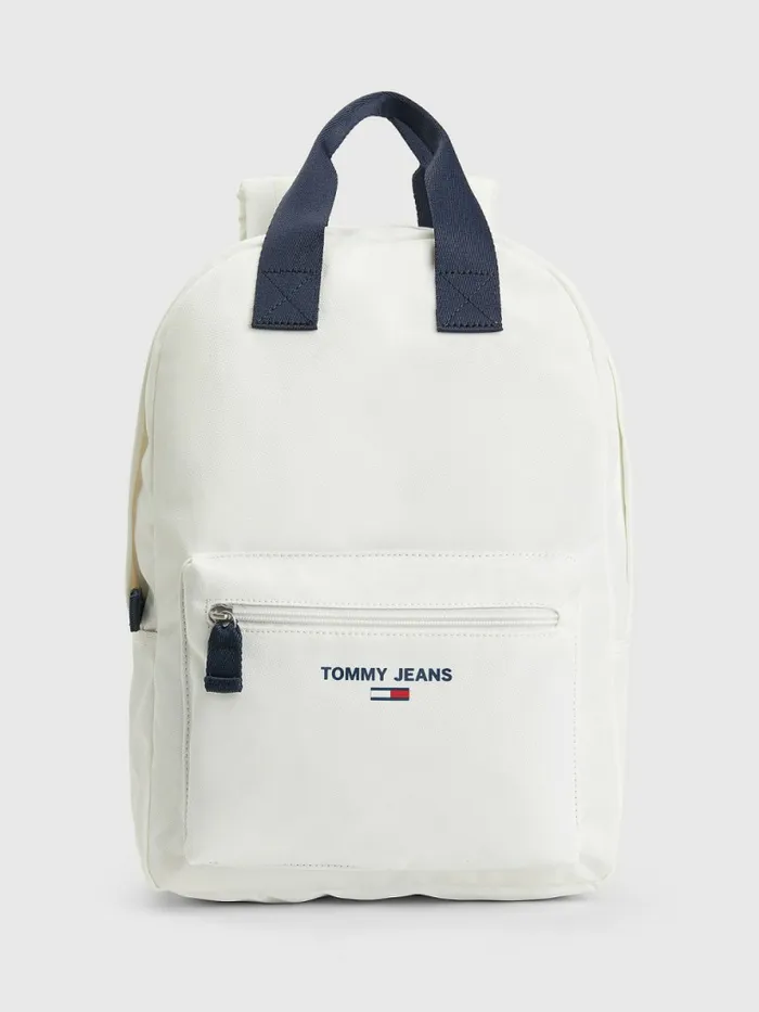 Tommy Hilfiger Essential Logo Backpack Ecru Womens Bags On Sale