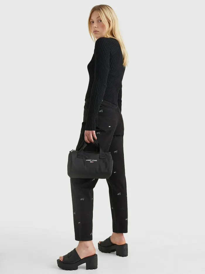 Tommy Hilfiger Essential Logo Crossover Bag Black Womens Bags Casaul