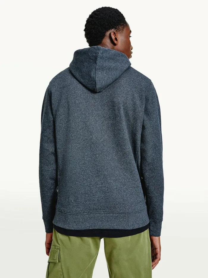 Tommy Hilfiger Essential Logo Hoody Black Mens Sweatshirts and Hoodies Casaul