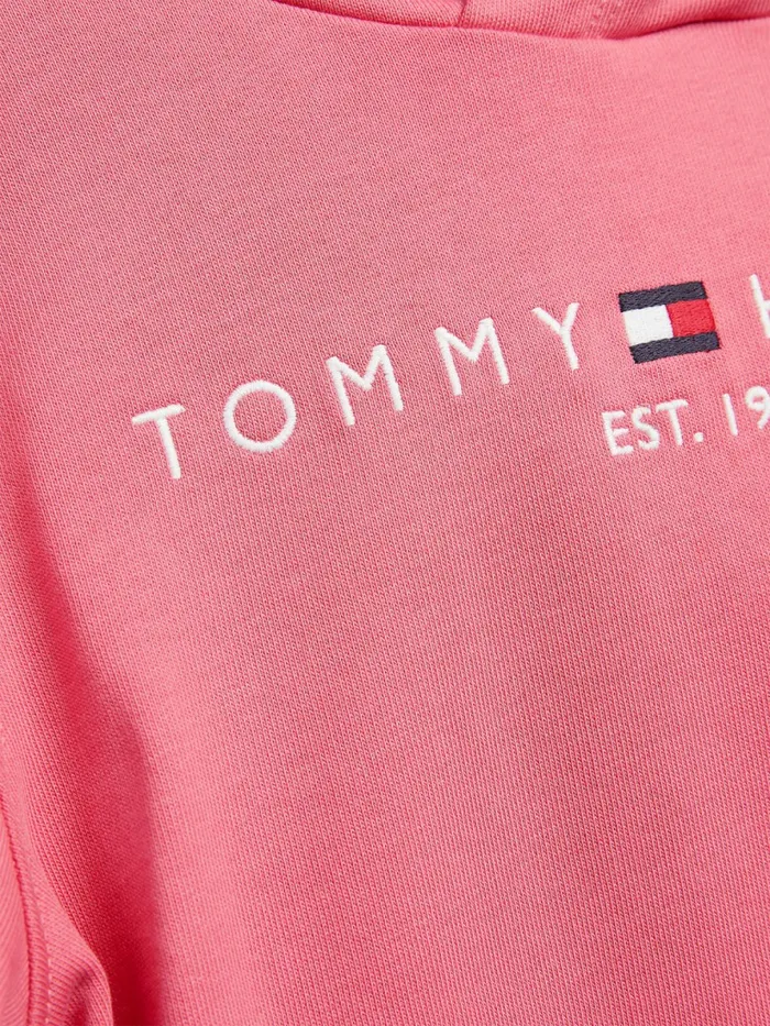 Tommy Hilfiger Essential Logo Hoody Deep Watermelon Girls Sweatshirts and Hoodies Casaul