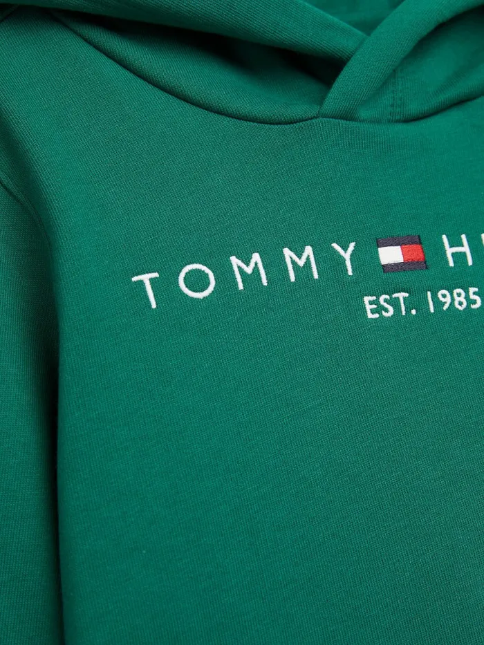 Tommy Hilfiger Essential Logo Hoody Rural Green Girls Sweatshirts and Hoodies Sale