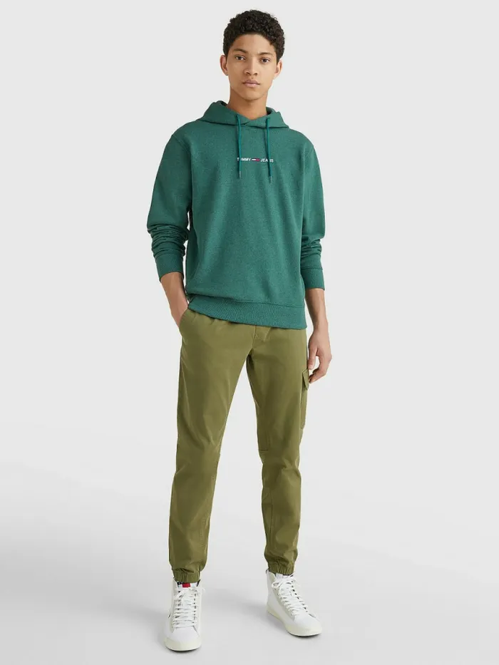 Tommy Hilfiger Essential Logo Hoody Rural Green Mens Sweatshirts and Hoodies Cheap On Sale
