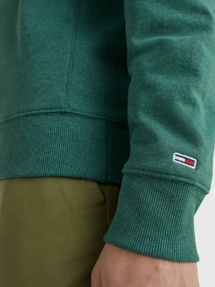 Tommy Hilfiger Essential Logo Hoody Rural Green Mens Sweatshirts and Hoodies Cheap On Sale