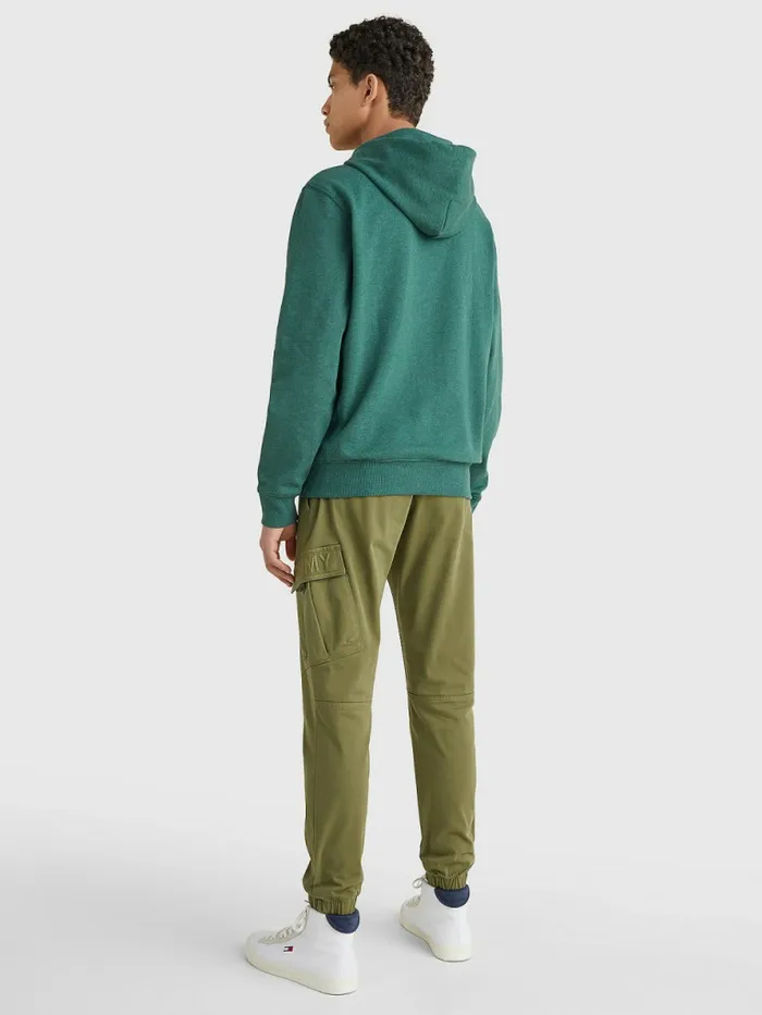 Tommy Hilfiger Essential Logo Hoody Rural Green Mens Sweatshirts and Hoodies Cheap On Sale