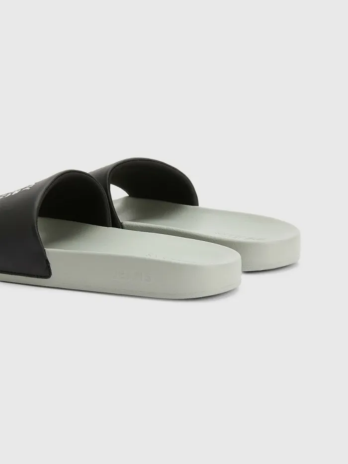 Tommy Hilfiger Essential Logo Pool Slides Faded Willow Mens Sandals Sliders and Flip Flops Sale