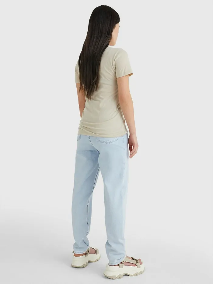 Tommy Hilfiger Essential Logo Skinny Fit TShirt Savannah Sand Womens TShirts For Sale
