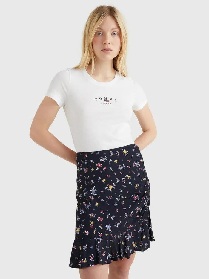 Tommy Hilfiger Essential Logo Skinny Fit TShirt White Womens TShirts Gift Ideas Tommy Hilfiger Essential Logo Skinny Fit TShirt White Womens TShirts Gift Ideas