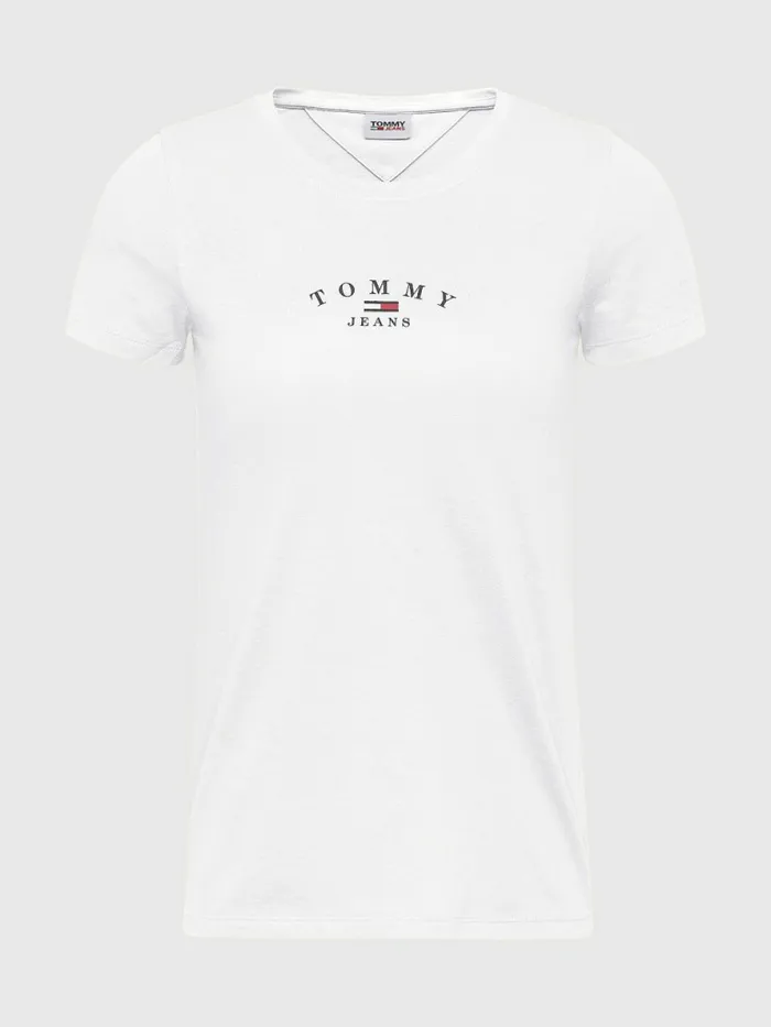 Tommy Hilfiger Essential Logo Skinny Fit TShirt White Womens TShirts Gift Ideas
