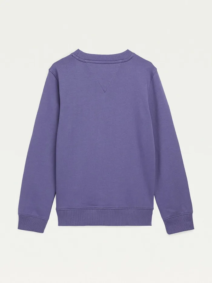 Tommy Hilfiger Essential Logo Sweatshirt Dark Aster Girls Sweatshirts and Hoodies Sale