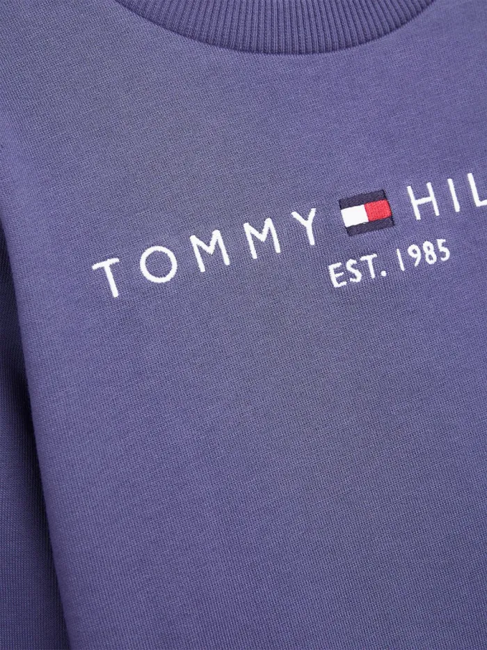 Tommy Hilfiger Essential Logo Sweatshirt Dark Aster Girls Sweatshirts and Hoodies Sale