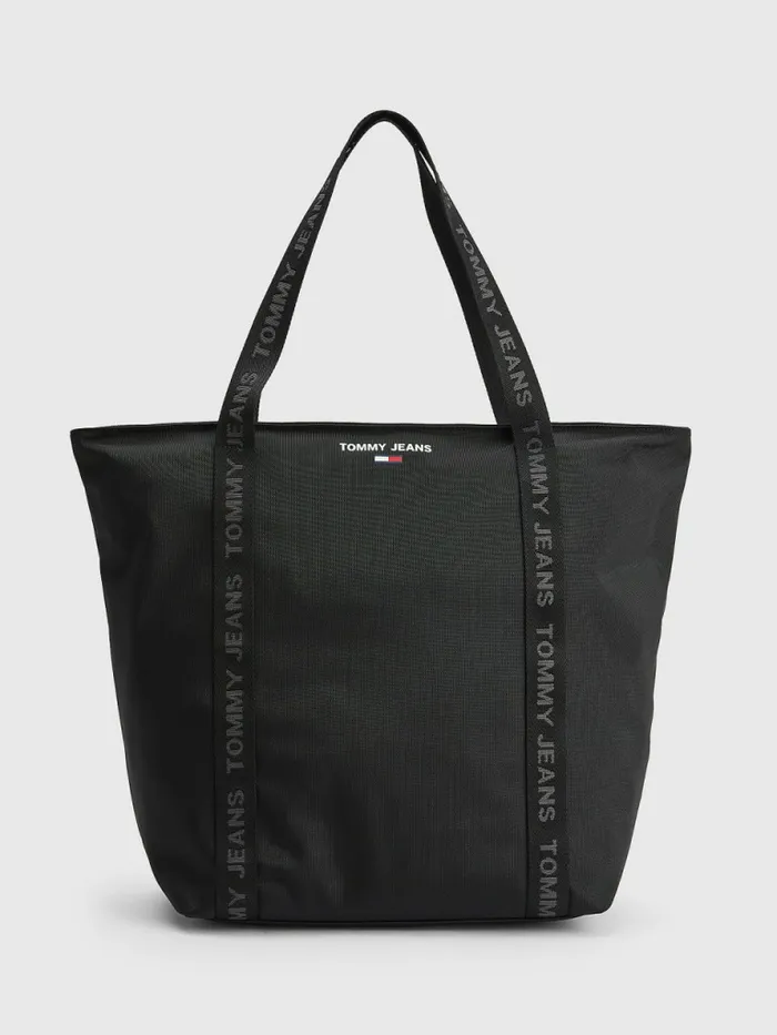 Tommy Hilfiger Essential Logo Tote Black Womens Bags For Sale
