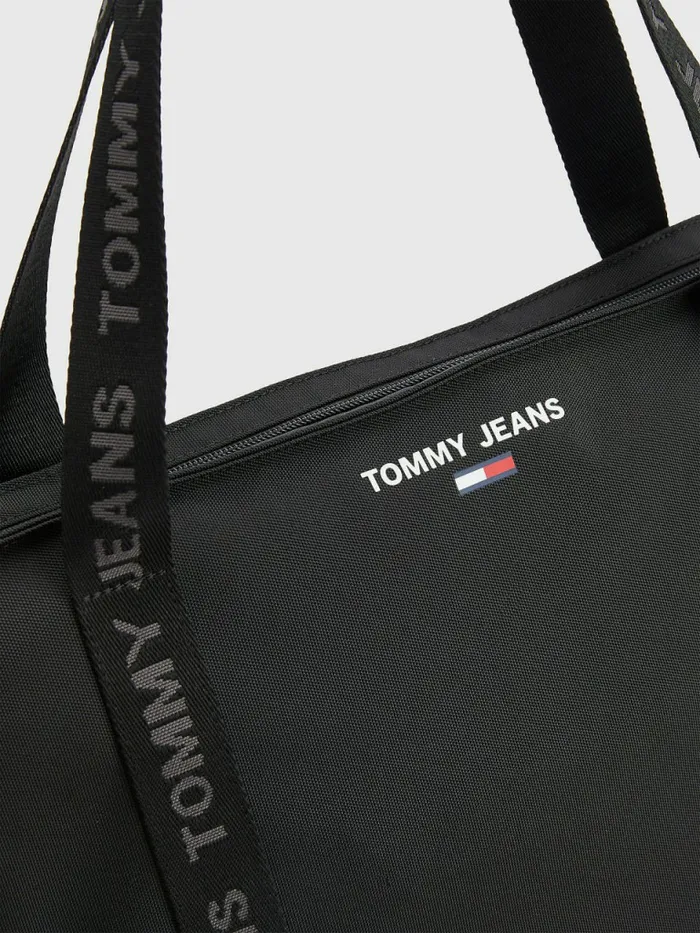 Tommy Hilfiger Essential Logo Tote Black Womens Bags For Sale
