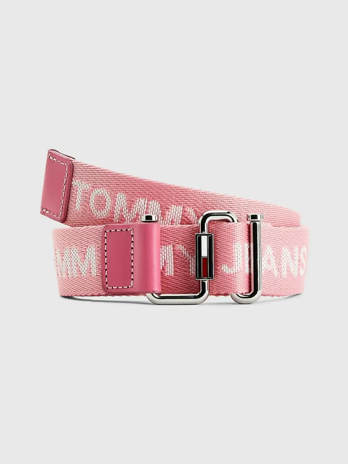 Tommy Hilfiger Essential Logo Webbing Belt Fresh Pink Womens Belts Sale